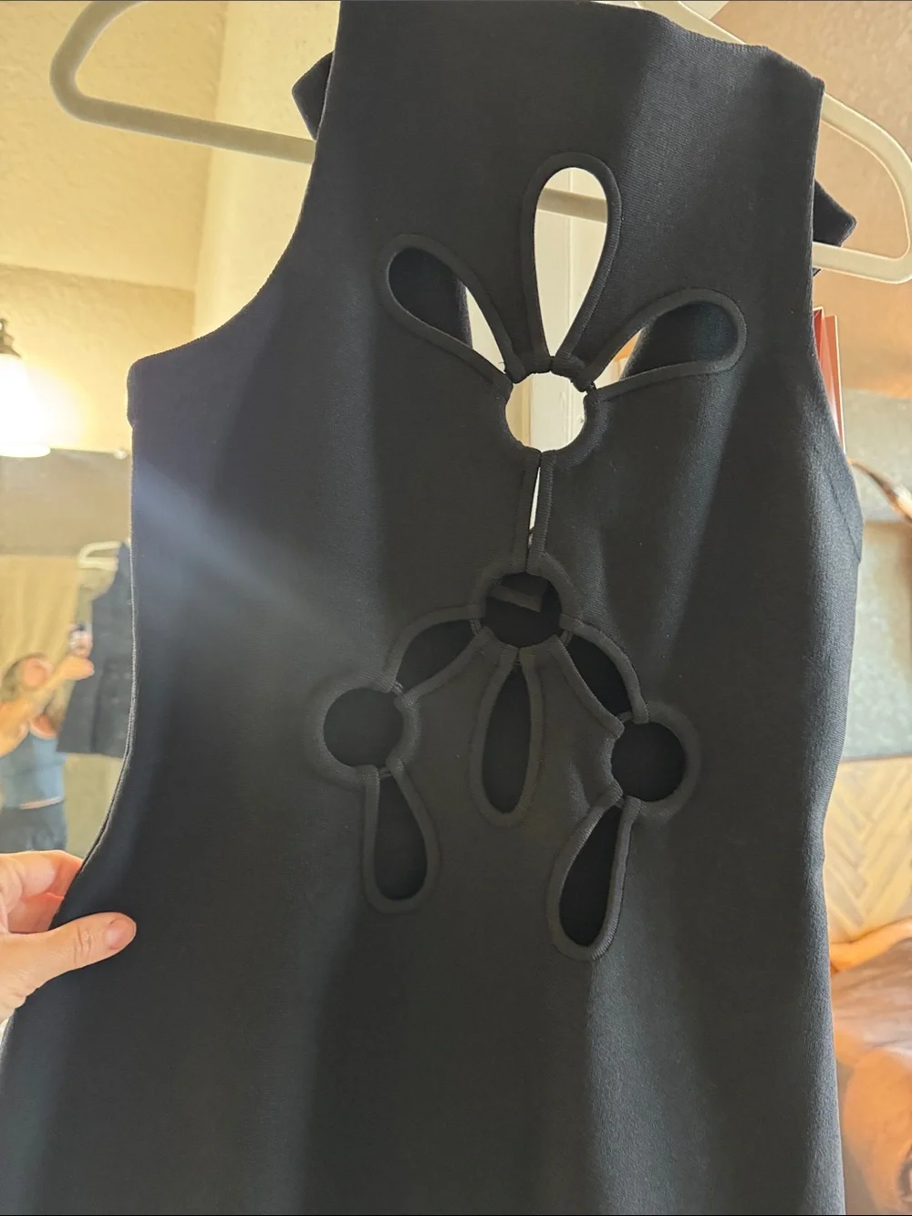 cult gaia Black Mini Dress with Decorative Cutouts
